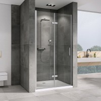 Душевая дверь Abber Zart 80 AG08080P профиль Хром стекло прозрачное