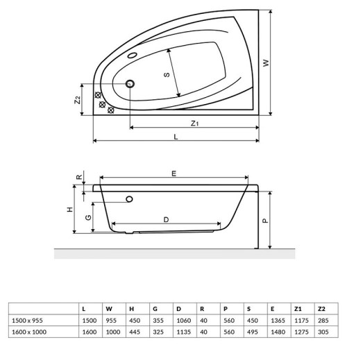 Акриловая ванна Excellent Aquaria Comfort 150x95 L WAEX.AQL15WH цвет Белый