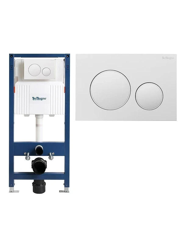 Инсталляция BelBagno BB-101-M-BC с клавишей смыва цвет Белый глянцевый