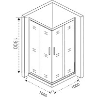 Душевой уголок Good Door Cofe CR-100-C-CH 100x100 КФ00027 профиль Хром стекло прозрачное