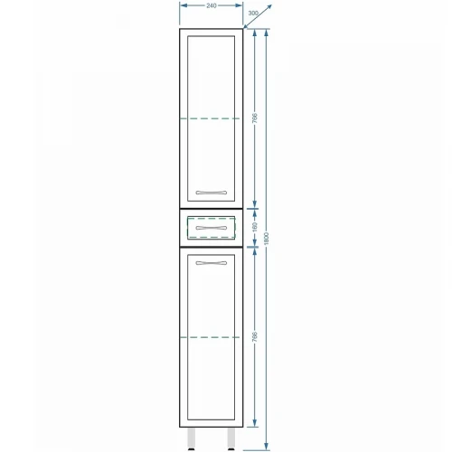 Шкаф пенал Stella Polar Концепт 24 SP-00000143 Белый