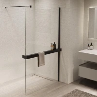 Душевая перегородка Vincea Walk in 120 VSW-1HR120CLB профиль цвет Черный стекло прозрачное