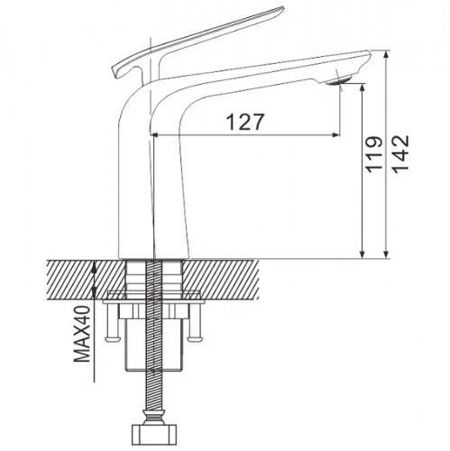 Смеситель для раковины Rose R13H R1301H Черный матовый латунь