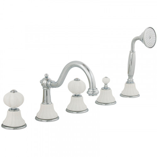 Смеситель на борт ванны Migliore Olivia 19005 Хром Белый латунь