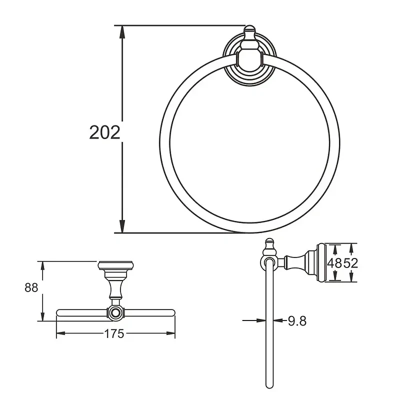 Кольцо для полотенец Rose RG11 RG1106 цвет Хром