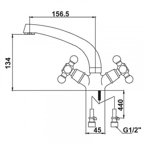 Смеситель для раковины Kaiser Carlson Lux 11061 Хром