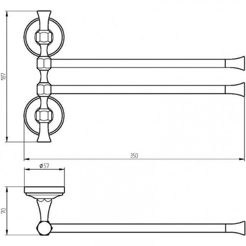 Полотенцедержатель Migliore Fortuna 27674 поворотный Бронза