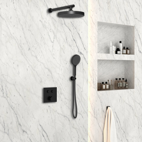 Душевая система Vincea Inspire VSFW-4I212MB Черная матовая латунь встраиваемый