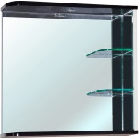 Зеркало Bellezza Рио 70 R 4613611061269 с подсветкой Черное Белое МДФ / ЛДСП, стекло