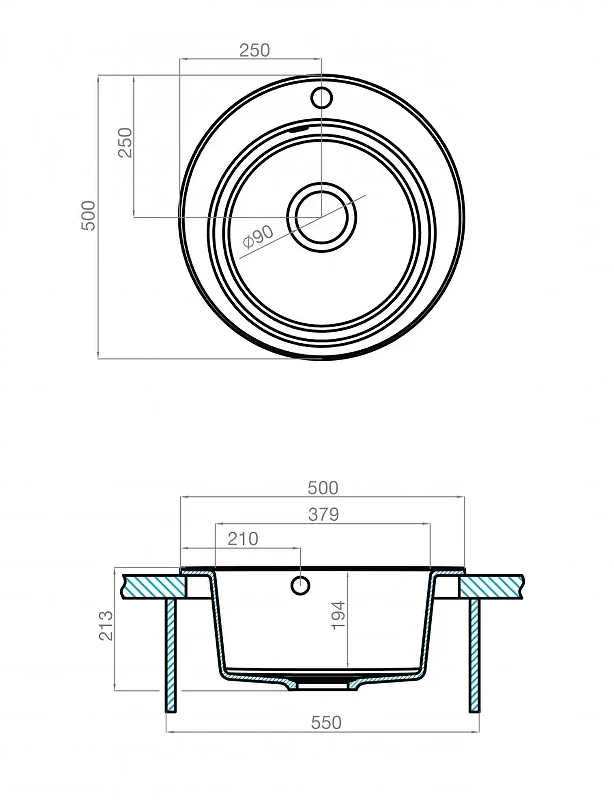 Кухонная мойка Aquaton Шелли 50 1A734732SS240 Жемчуг