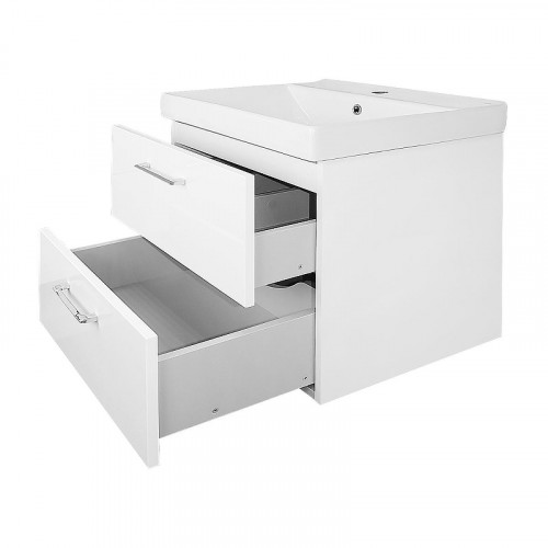 Тумба с раковиной Azario Ника 60 CS00091367 подвесная цвет Белый глянцевый