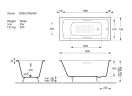 Чугунная ванна Vinsent Veron Devon 180x70 VDV1807045H/VH0012MGD-AS цвет Белый с квадратными ручками матовое золото и антискользящим покрытием
