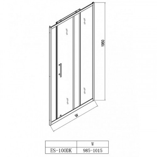 Душевая дверь Esbano ES-100DK 100 ESDN100DK профиль Хром стекло прозрачное