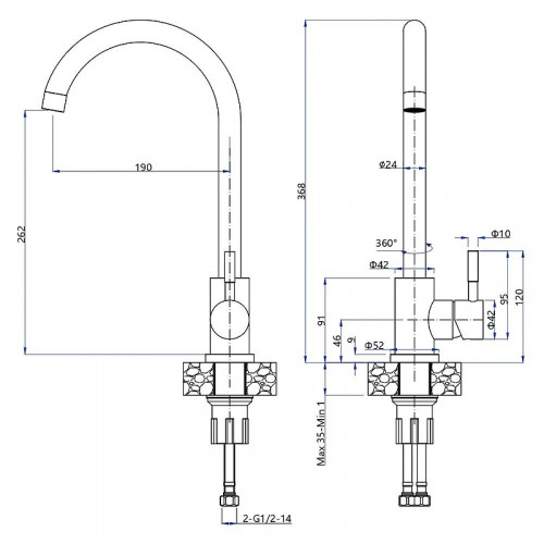 Смеситель для кухни GranFest Z-5410 цвет Белый