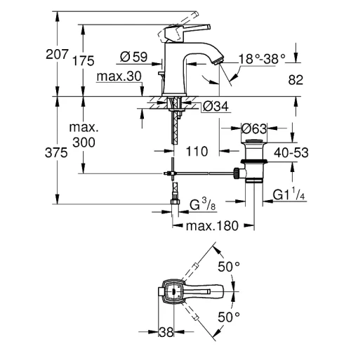 Смеситель для раковины Grohe Grandera 23303AL0
