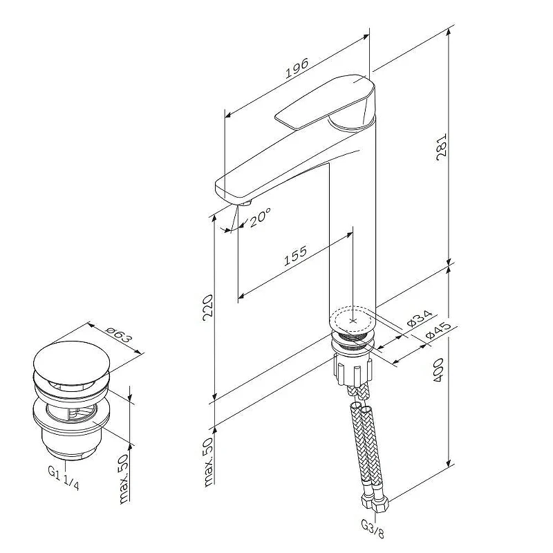 Смеситель для раковины AM.PM Gem F90E92200 цвет Хром