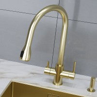Смеситель для кухни Paulmark Lange La214212-SBG Светлое брашированное золото латунь