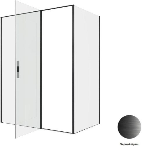 Душевой уголок Allen Brau Priority 160x100 3.31039.BBA+3.31048.BBA цвет профиля Черный браш стекло прозрачное
