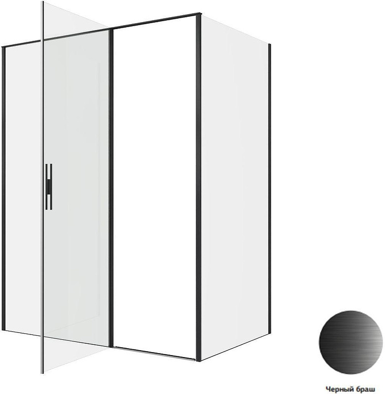 Душевой уголок Allen Brau Priority 160x100 3.31039.BBA+3.31048.BBA цвет профиля Черный браш стекло прозрачное