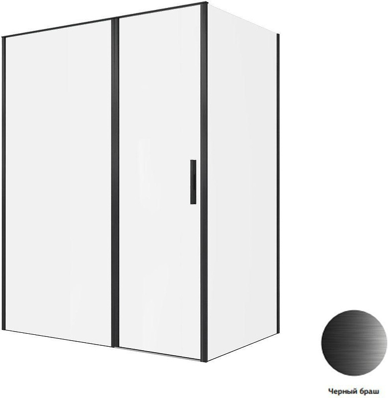 Душевой уголок Allen Brau Priority 160x100 3.31039.BBA+3.31048.BBA цвет профиля Черный браш стекло прозрачное