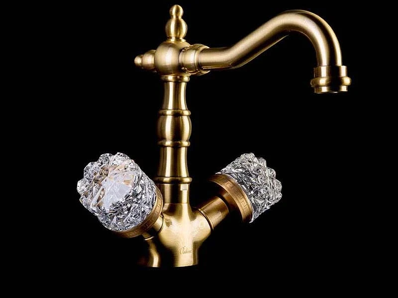 Смеситель для раковины Boheme Crystal 312-CRST Бронза латунь