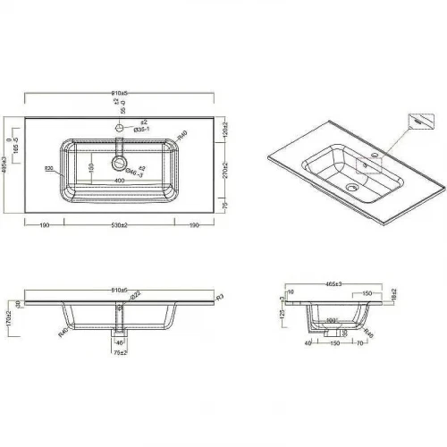 Раковина BelBagno BB900ETL Белая