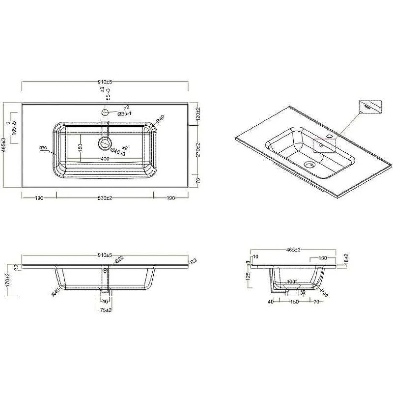 Раковина BelBagno BB900ETL Белая