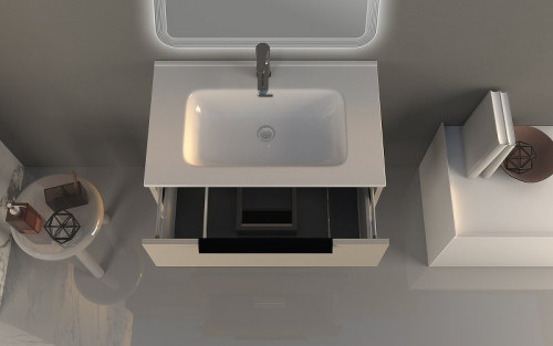 Тумба под раковину Cezares Urban 74 55159 подвесная Spatolato bianco без ножки и боковой полки МДФ / ЛДСП