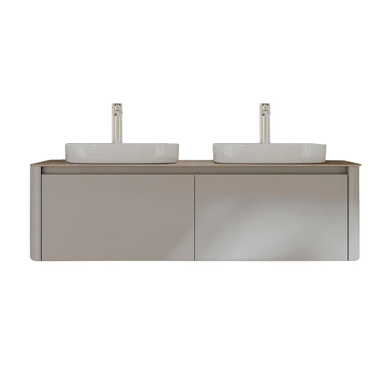 Тумба с раковиной Black&White Universe U915.1400-2 140 9151400-2 цвет Glossy light grey