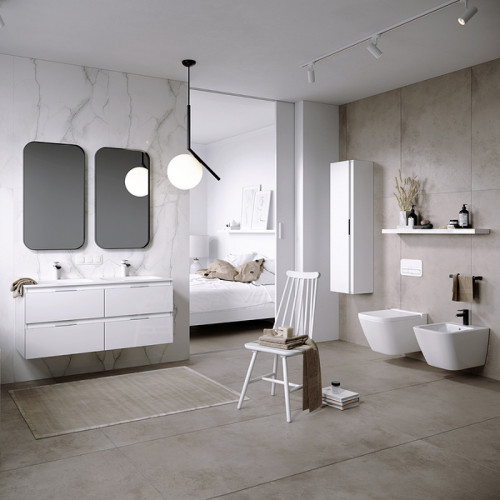 Тумба под раковину Aqwella Accent 120 ACC0112W подвесная Белая МДФ / ЛДСП