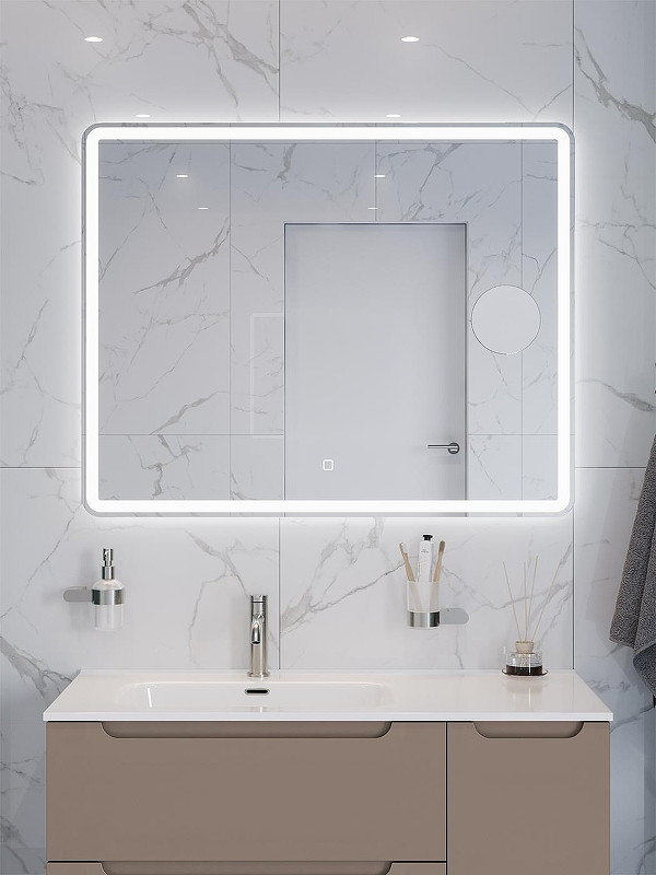 Зеркало BelBagno Марина (Marino) 100 SPC-MAR-1000-800-LED-TCH-LNZ с подсветкой с сенсорным выключателем и увеличением