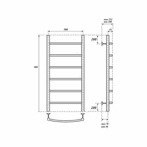 Электрический полотенцесушитель Point Афина PN04158E П6 500x800 левый/правый Хром