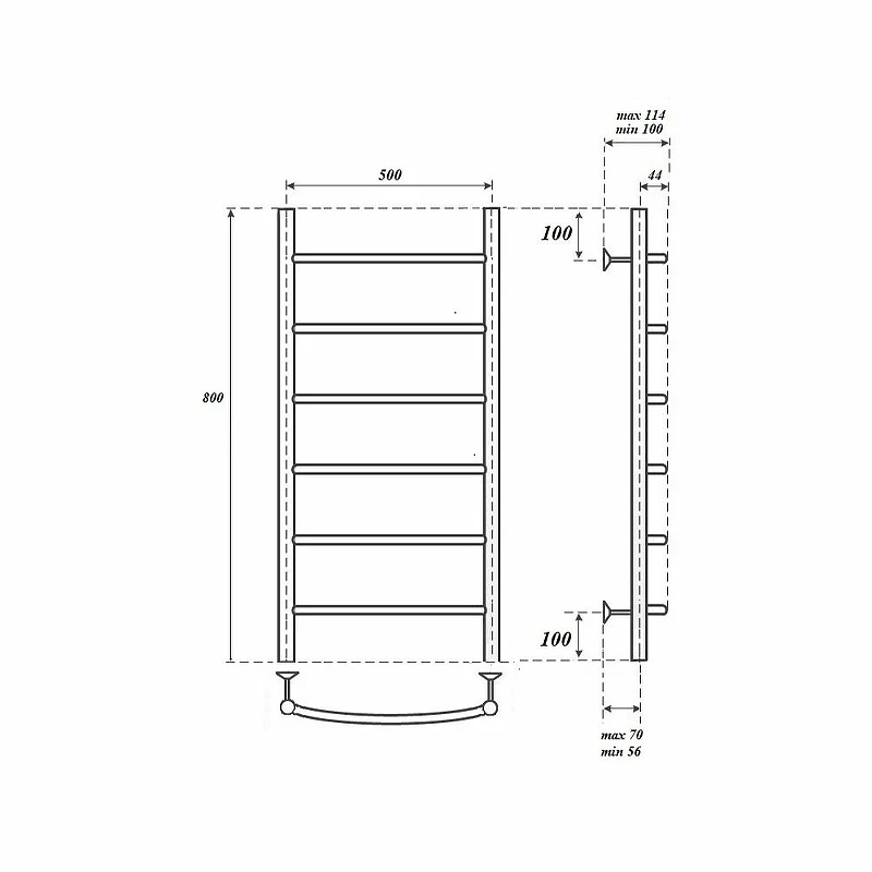 Электрический полотенцесушитель Point Афина PN04158E П6 500x800 левый/правый Хром