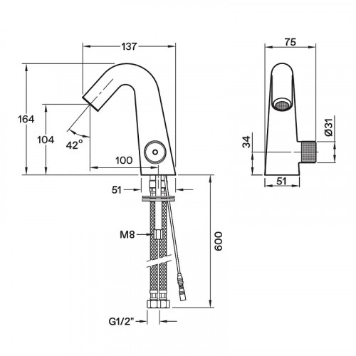 Смеситель для раковины Santek Космо WH5A06019N001