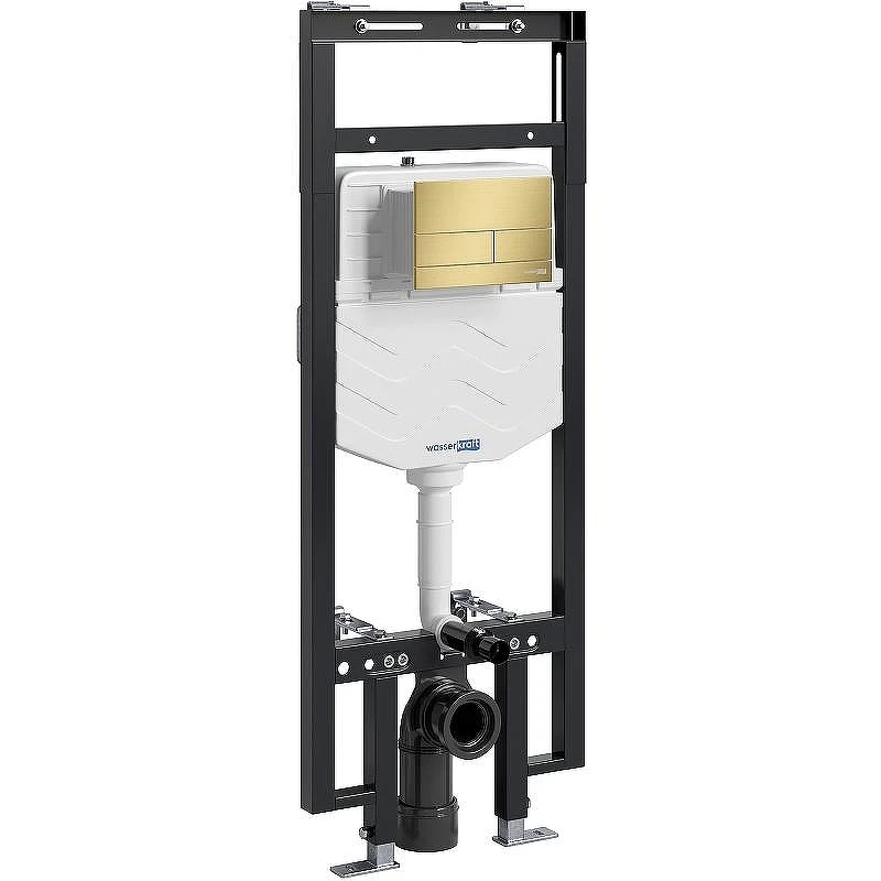 Инсталляция WasserKRAFT Dinkel 58TLT.010.ME.MG04 для унитаза с клавишей смыва Золото матовое