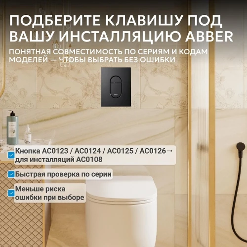Кнопка смыва для инсталляции Abber AC0124MB цвет Черный матовый