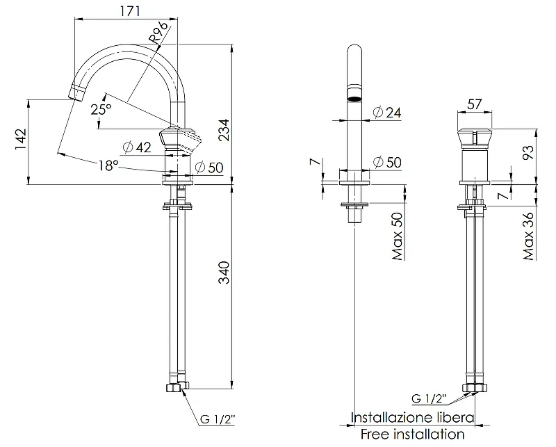 Смеситель для раковины Remer Element ET57RP цвет Медь брашированная
