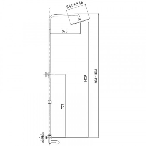 Душевая система Haiba HB2422 Хром латунь на стену