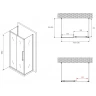 Душевой уголок Abber Schwarzer Diamant 120x80 AG30120BMH-S80BM-S80BM профиль Черный стекло матовое