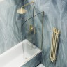 Шторка на ванну Maybah Glass MGV-149-3у 740x1400 в узком профиле Золото стекло сатиновое