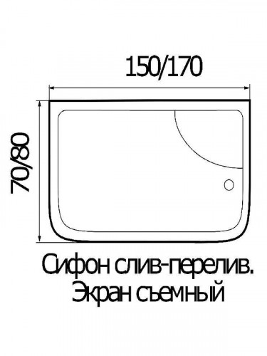 Акриловая ванна Wemor S 170х80 10000002291 цвет Белый
