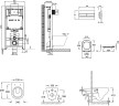 Комплект унитаза с инсталляцией Jacob Delafon Struktura E21747RU-00 с сиденьем Микролифт и Белой клавишей смыва фарфор подвесной