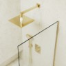 Шторка на ванну Maybah Glass MGV-94-3у 800x1400 в узком профиле Золото стекло сатиновое