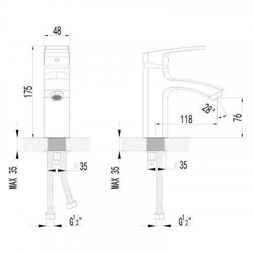 Смеситель для раковины AWP Peno S2806C цвет Хром