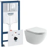 Комплект унитаза Ceramicanova Vogue CN4008T с инсталляцией Grohe Rapid SL 38775001 с сиденьем Микролифт и клавишей смыва Хром