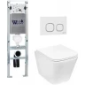 Комплект унитаза с инсталляцией WeltWasser AMBERG 350 ST + GELBACH 043 GL-WT + AMBERG RD-WT 10000011849 цвет Белый глянцевый с сиденьем Микролифт и клавишей смыва цвет Белый
