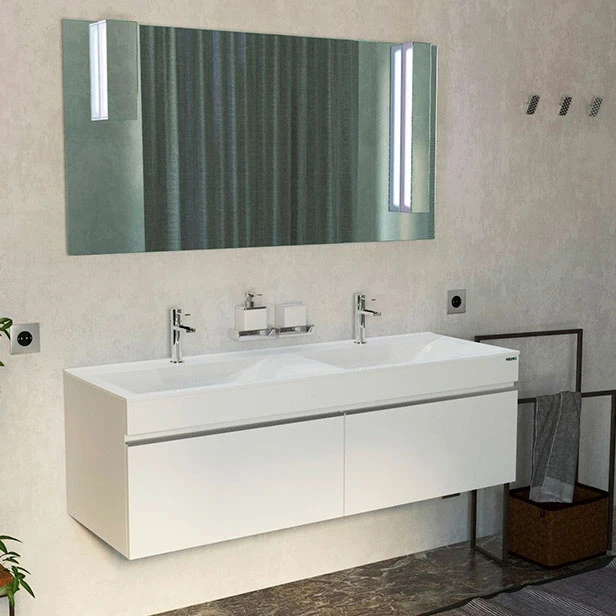 Тумба под раковину Velvex Pulsus 140 tp.PUL.PUL.140.2Y Белая глянцевая