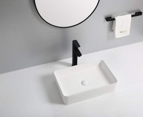 Раковина-чаша Royce Iris 50 RCW-140902WH Белая фаянс накладная