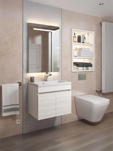Тумба с раковиной Uperwood Eva 50 3930313466 подвесная цвет Дуб Харбор белый
