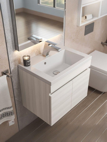 Тумба с раковиной Uperwood Eva 50 3930313466 подвесная цвет Дуб Харбор белый